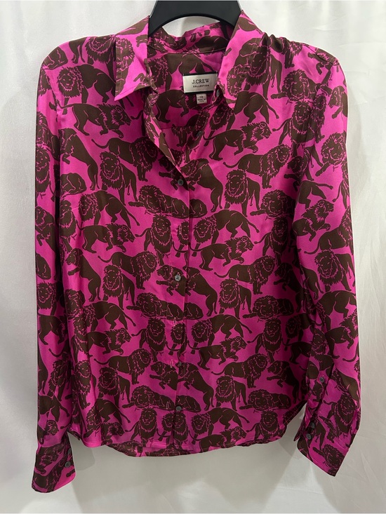 J. Crew Tops - J. Crew Collection Silk Twill Shirt sleepy Lion